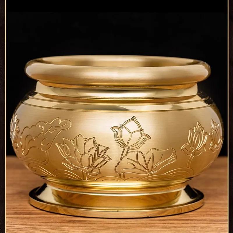 Household Lotus Metal Incense Burner Offering Items In Front of the God of Wealth Guanyin Buddha Home Furnishings