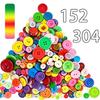 152/304 шт. Пластиковые круглые пуговицы, DIY Рукоделие Искусство Шитье Поделки Декоративный Аксессуар для Портного Повседневное Использование Ткань Скрапбукинг XJM