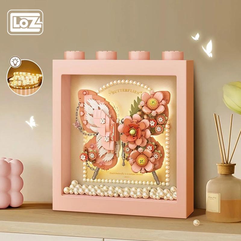 Loz Butterfly Building Block Photo Frame Assembly Romantic and Creative Fantasy Decoration Girl Valentine's Day Gift NO BOX