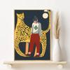 Leopard And Female Art Poster HD Art Sticky Wall Waterproof Home Living Room Bedroom Bar Aesthetic Decoration