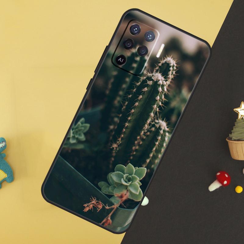 Чехол Растение Кактус Для OPPO A9 A5 A53 2020 A52 A72 A96 A76 A16 A54 A74 A94 A58 A78 A98 A15 A79 A17 A57 A77