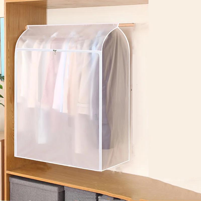 Fully Enclosed Semi Transparent Dust Cover Household Wardrobes Coat Down Jacket Suit Dust Storage Bag Thicken Hanging Bag