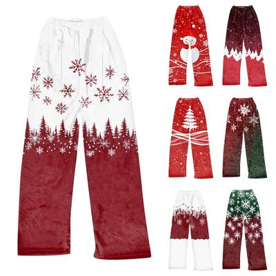 Женские осенне-зимние брюки, длинные брюки с принтом