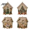 Relaxing Craft Gifts for Adults Christmas Faux Pearl Art Ornament DIY Kit, Wooden House Snowman Handmade Tree Decor Santa Reindeer Pattern,