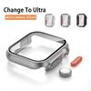 Screen Protector Cover for Apple Watch Case 45mm 44mm 40mm 41mm Series 8 7 PC Watch Cases +Tempered Glass Change To Ultra Style