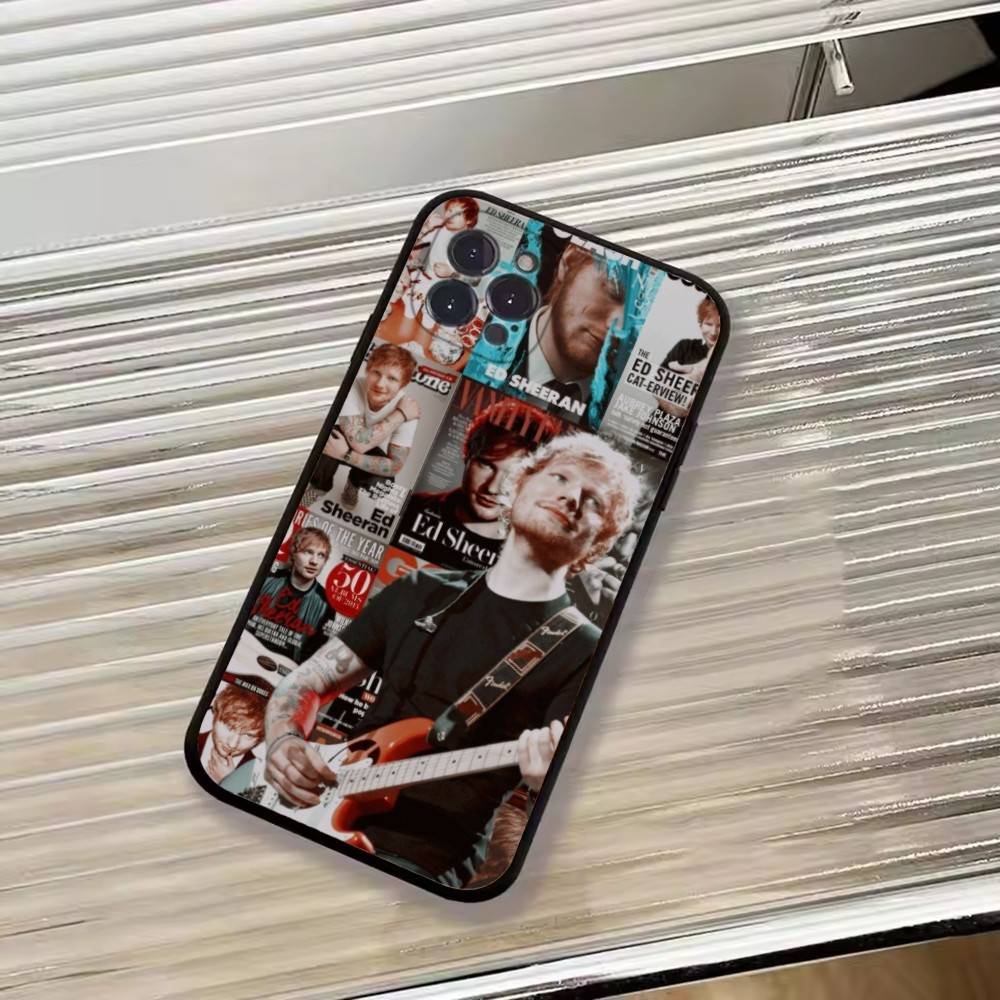 Чехол для телефона с изображением Эда Ширана для iPhone 17,16,15,14,13,12,11 Plus,Pro Max,XS,Мягкий черный чехол
