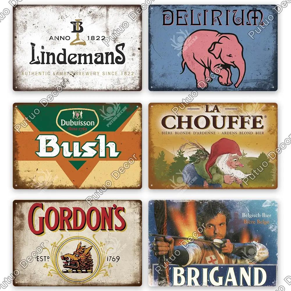 Putuo Декор Бельгия Пивная табличка металлическая винтажная жестяная вывеска металлическая вывеска декоративная табличка Настенный декор паб-бар человек пещера клуб украшение