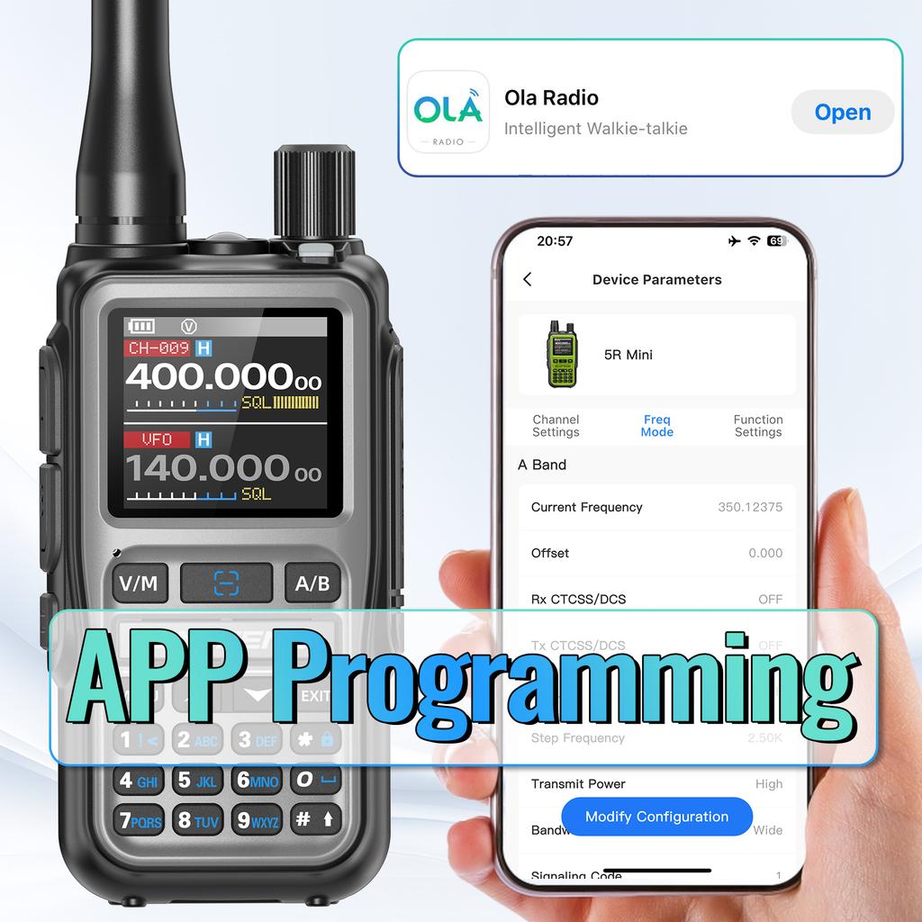 1/2PCS BAOFENG UV-5R Mini Walkie Talkie Dual PTT Wireless Programming Multi-Band Type-C Charge Long Range Ham Radio For Camping