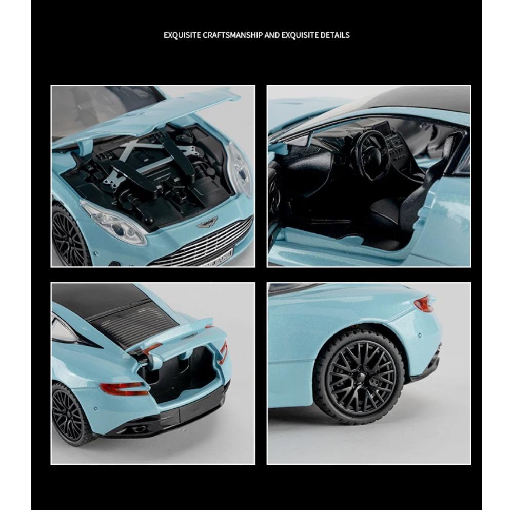 1/32 Aston Martin DB12 GT Volante Supercar Модель легкосплавного автомобиля Звук и свет Детская игрушка Коллекционные предметы Подарок на день рождения