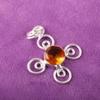 Citrine Pendant, 925 Solid Sterling Silver Gemstone Jewelry, Handmade Pendant, For Thanksgiving