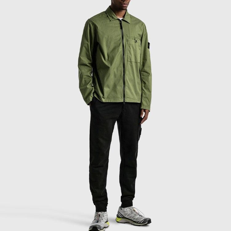 STONE ISLAND Рубашка-куртка из хлопка Supima 'Оливковый' Мужская 761512619-V0058