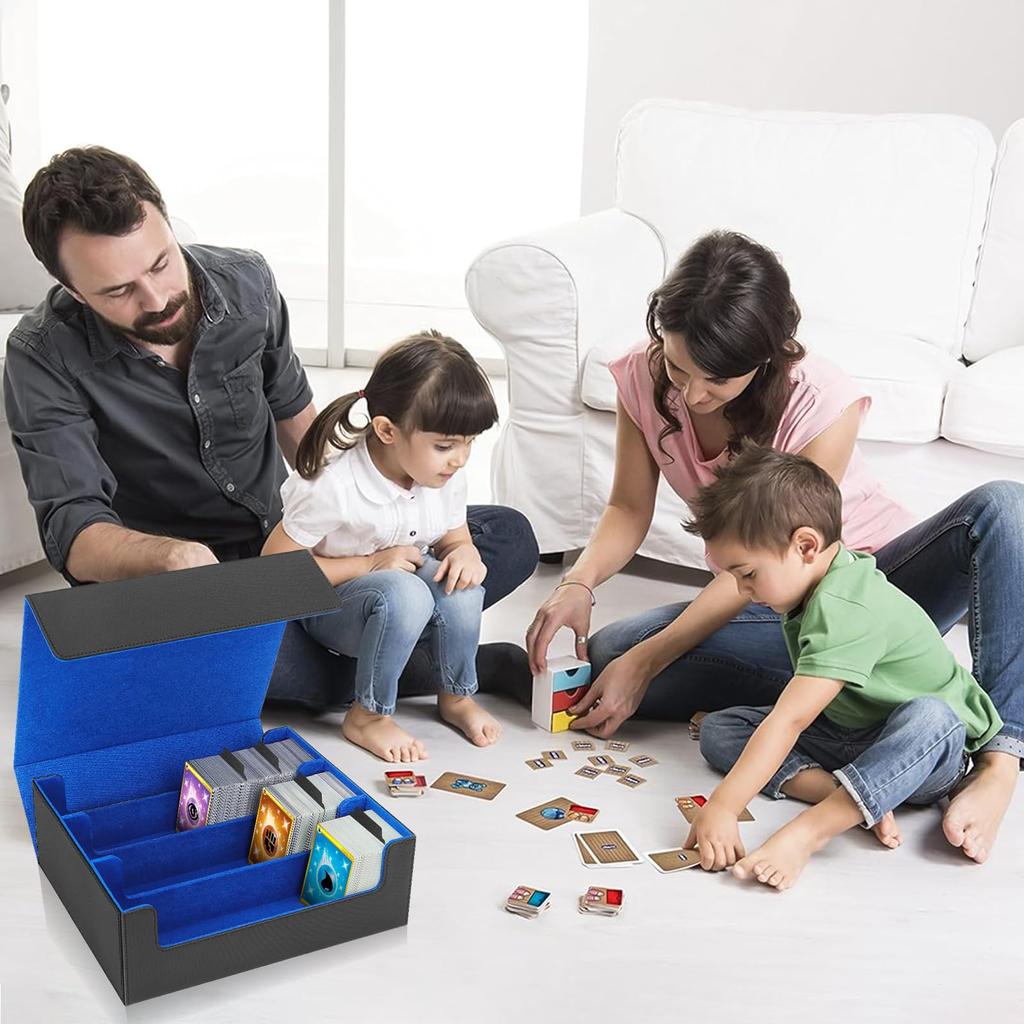 Чехол для колоды HIMOMO вмещает 1800 карт. Магнитный загрузчик большой емкости для коллекционных карт. Чехол из искусственной кожи с вертикальными игровыми картами. В комплект входят 3 губки с 10