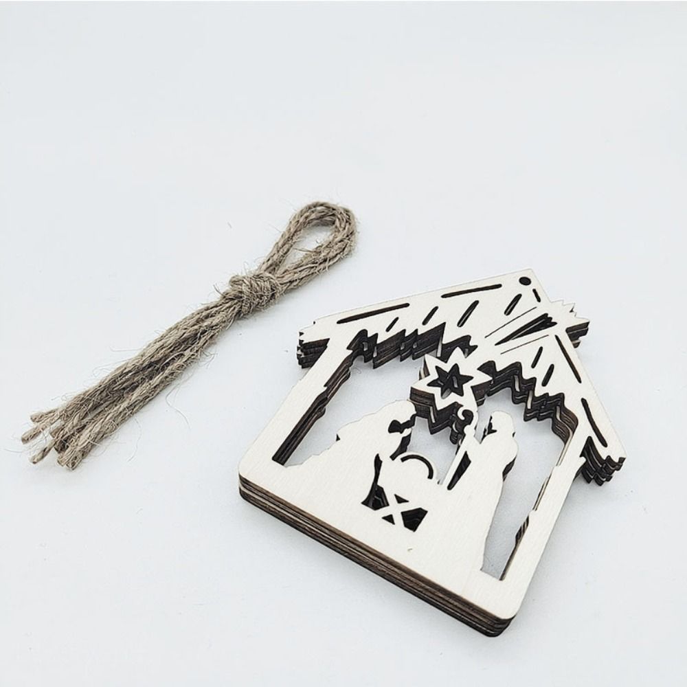 DIY Рождественский Религиозный Кулон Деревянный Украшения Из Деревянной Щепы Религиозный Подсвечник Праздник