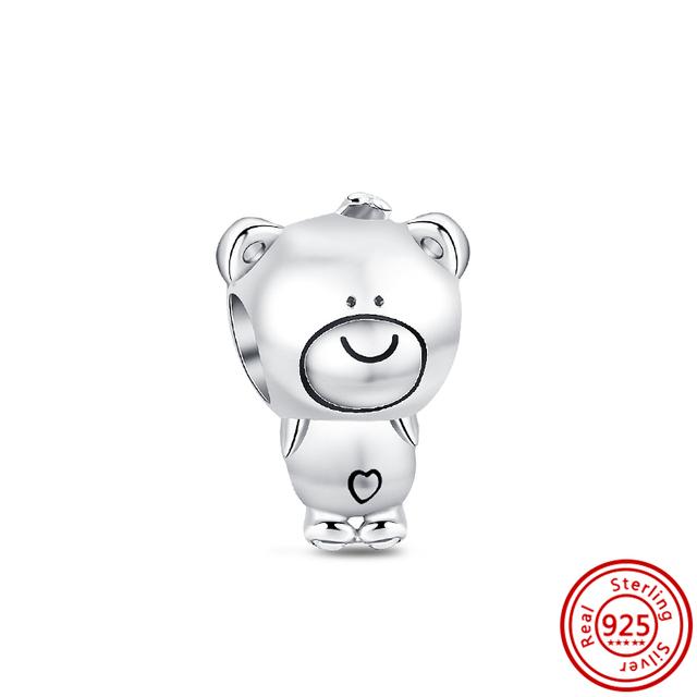 New Panda Owl Unicorn Lucky Cat Dog Lion Elephant Animal Beads Fit Charm Bracelet Women 925 Silver Jewelry