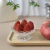 1 шт. Высококачественная фруктовница Красивая рельефная стеклянная тарелка-поднос на высокой ножке для конфет, закусок, десертов Домашний декоративный стеклянный поднос