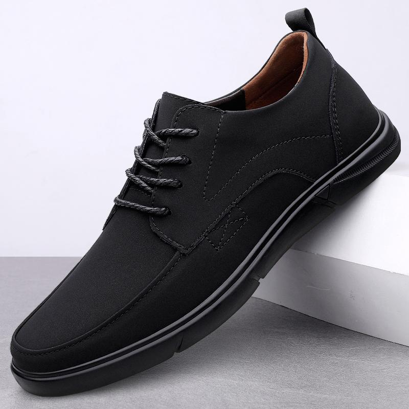 Абсолютно новые мужские повседневные туфли из дышащей двухслойной матовой кожи, осенние мужские повседневные туфли из воловьей кожи со шнуровкой