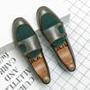 New Shallow Shoe Green Loafers Double Buckle Fashion Brand Men Shoes Italian Classic Slip On Casual Shoes Luxury Designer Shoes
