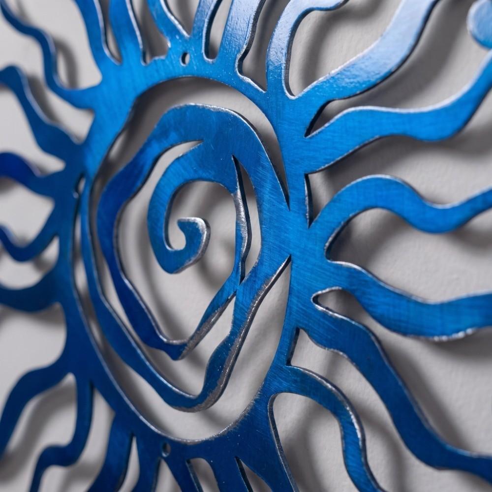 Hand Painted Iron Art Metal Wall Art 11.81 in Wall Sculpture Spiral Sun Decor Farmhouse Decor