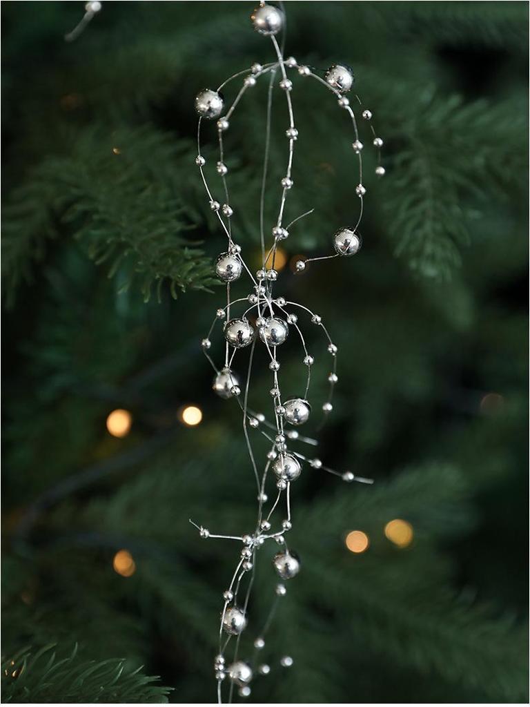 Pearl Chain Bead String Icicle Pendant for Christmas Tree Ornaments and Wreaths
