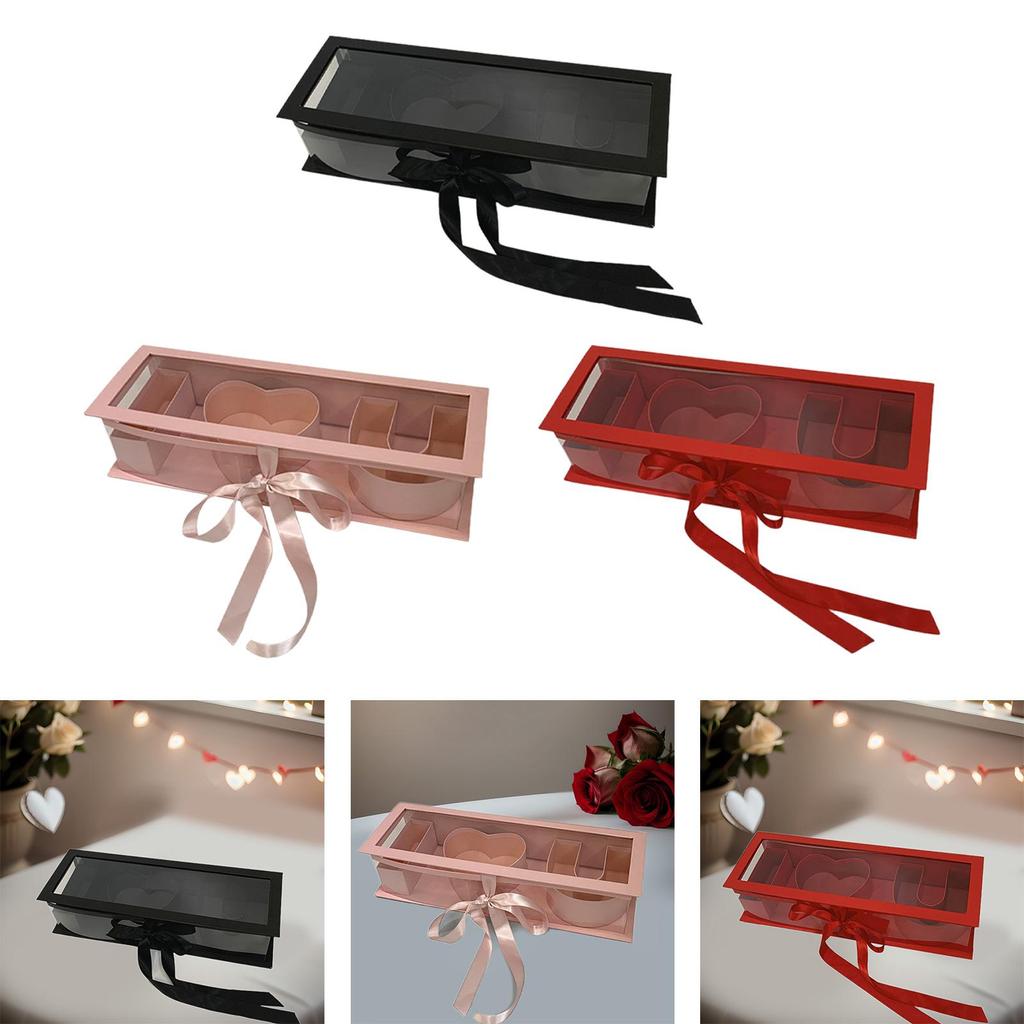 Заполняемые буквы с видимой прозрачной крышкой Декор на день матери Пустая подарочная коробка для цветов для шоколада Валентинки Подружка невесты Сделай сам