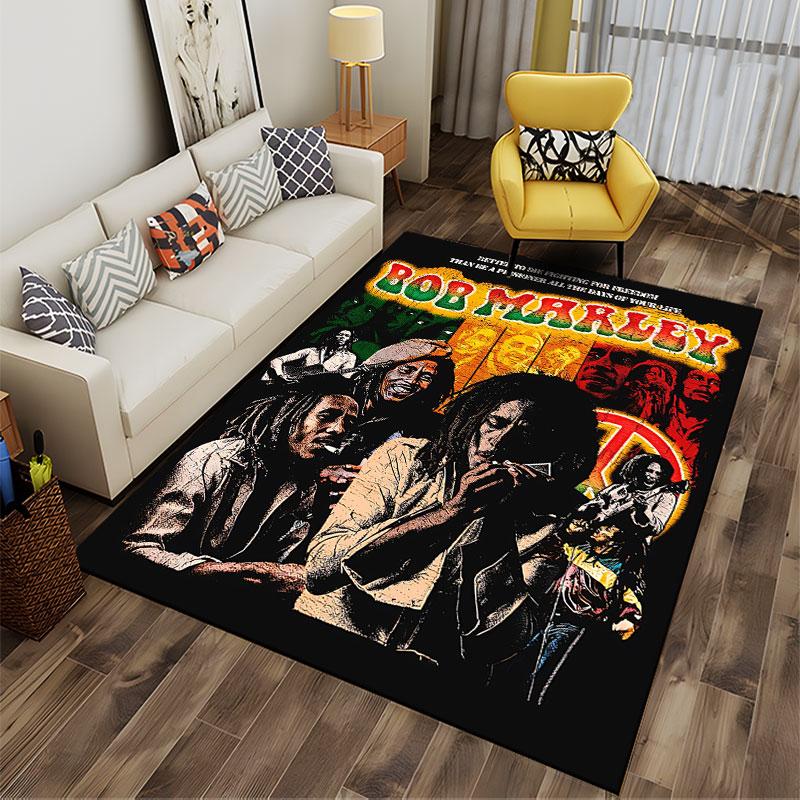 Bob Marley Reggae Art Carpet suitable as a non-slip mat for the living room or bedroom sofa