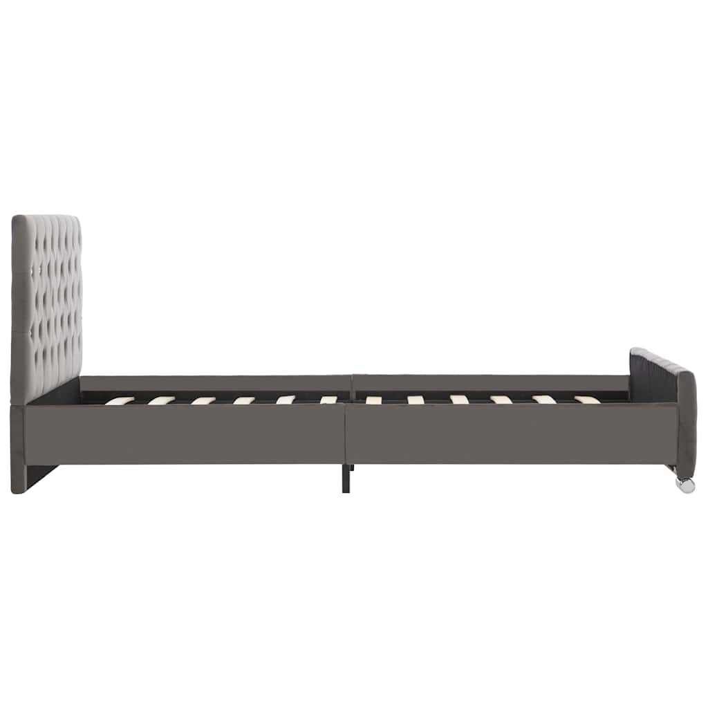 Bed Frame Grey Velvet 120x200 cm