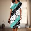 Women's Fashion Graceful Abstract Print Summer Spring Short Sleeve O-Neck Casual Dresses