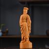 Wood Carving Zhuge Liang Sculptures Figurines Historical Figure Home Room Office Decoration and Accessories Commemorative Gift