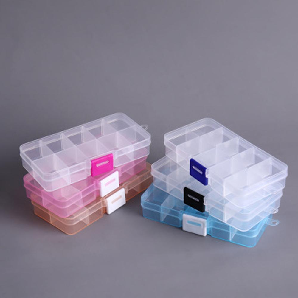 Storage Case Detachable Plastic Square Fishing Tackle Box Fishing Box 10 Compartments Storage Box