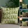 Cool A-ANTI SOCIAL SOCIAL CLUB-MT Pillow Case Printed Brushed Fleece Pillow Baby Skin-Touch Eco-Friendly Dye-Sublimat