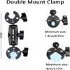 Double Socket Arm Clamp for Insta360 X4 X3 X2 GoPro 12 11 10 9 Camera Motorcycle Bicycle Handlebar Base Mounting Bracket Clip