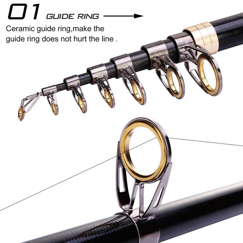 Спиннинговая удочка1,8–3,6 м Телескопическая переносная мини-карманная удочка для форели с морской водой
