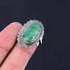 Серебро 925 пробы Натуральный Замбийский Изумруд Кольцо для дня рождения Накладное Кольцо-обещание Уникальное Размер 7
