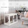 Dog Crate Furniture, Puppy Crate End Table, Pet Kennel House with 2 Doors for Medium and Small Dogs, 81 x 58.5 x 66 cm, White
