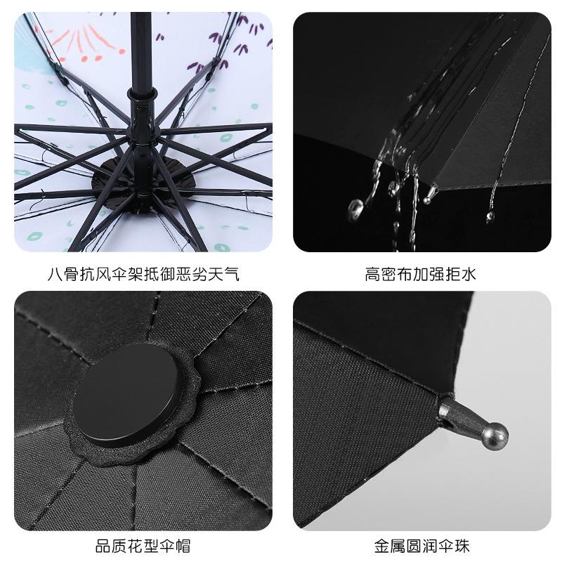 Creative Graffiti Umbrella Sun Umbrella Vinyl Parasol Sun Protection UV Protection Umbrella