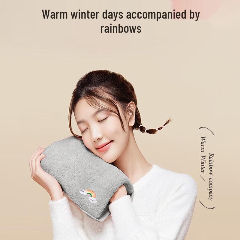 Rainbow Rechargeable Electric Hot Water Bottle with Washable Hand Pouch