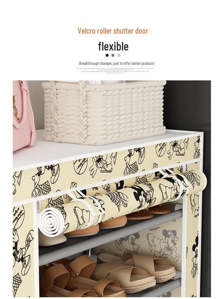 Multi-Layer Indoor Shoe Rack with Curtain