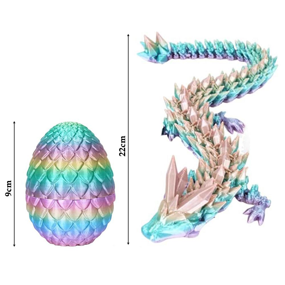 Fish Tank 3D Printed Articulated Dragon Crystal Dragon Crystal Dragon Fidget Toys For Home Decor