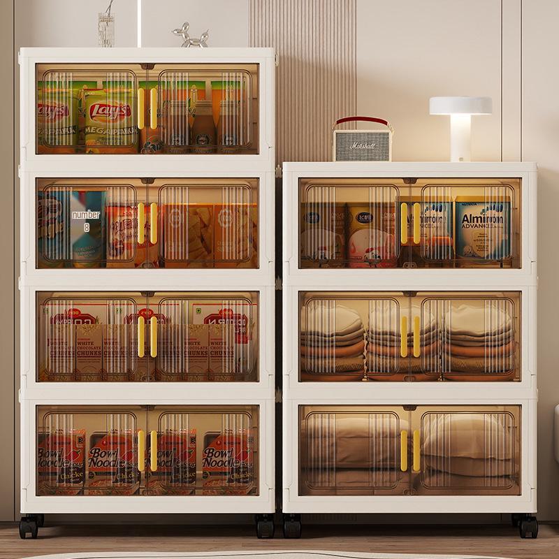 Portable Multi-Layer Folding Storage Cabinet for Kitchen and Living Room