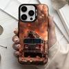 Пожар Пожарный Чехол для Телефона Для iPhone17,16,15,14,13,12,11 Plus,Pro Max Черный Конфетный Посеребренный Чехол