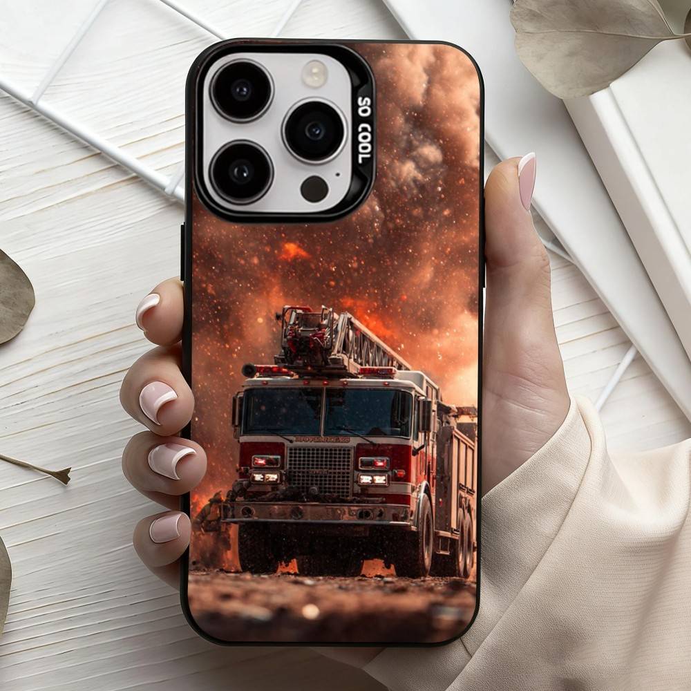 Пожар Пожарный Чехол для Телефона Для iPhone17,16,15,14,13,12,11 Plus,Pro Max Черный Конфетный Посеребренный Чехол