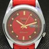ВОССТАНОВЛЕННЫЕ ВИНТАЖНЫЕ МУЖСКИЕ ЧАСЫ SEIKO 5 AUTOMATIC JAPAN D/D RED 593a-a311236-9