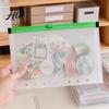 Receipt Organizer Bag 8 Pcs A4 A5 B6 A8 Binder Pockets, 6/11 Hole Clear Plastic Zipper Waterproof Document Pouch Organizer, Loose Leaf File
