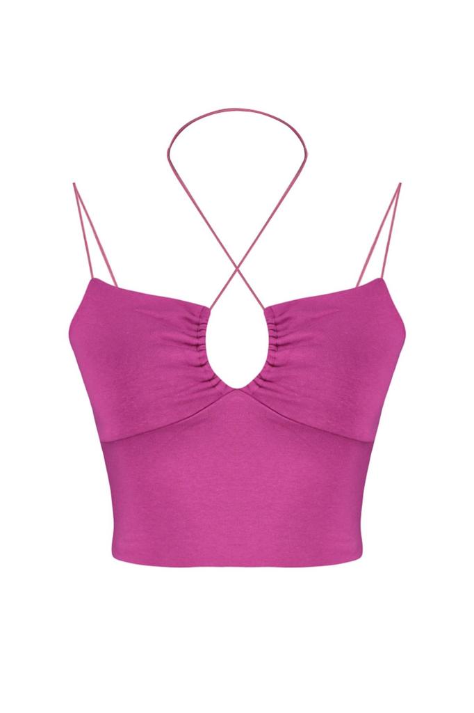 Women's Fashion New Undershirt Black Halter Neck Spaghetti Strap Cotton Stretchy Crop Knitted Undershirt