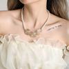 BLINGBAY Женское ожерелье с подвеской Ретро и модное французское барочное жемчужное ожерелье Женское простое изысканное ожерелье с подвеской в форме цветка ювелирные изделия