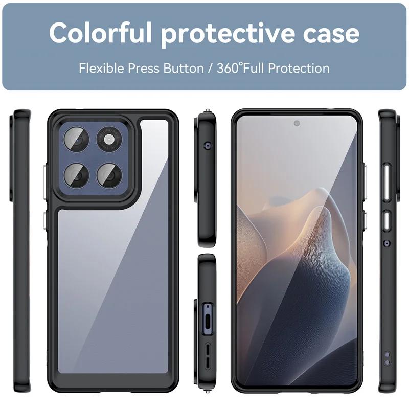 Для Moto Edge 60 Fusion 60S 60Pro Жесткий прозрачный чехол из поликарбоната Для Moto Signature 70 Ultra ТПУ Рамка конфетного цвета Ударопрочный бампер