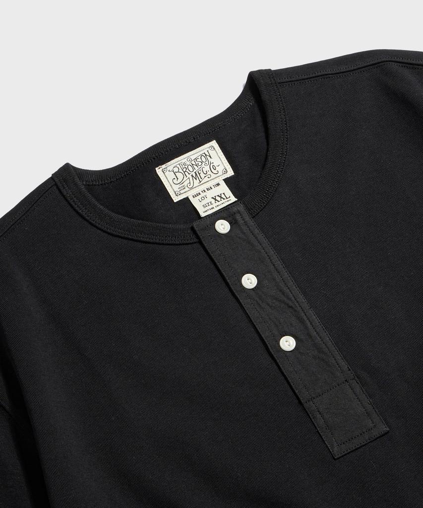 Beulonseun Винтажная футболка-henley с коротким рукавом Черная
