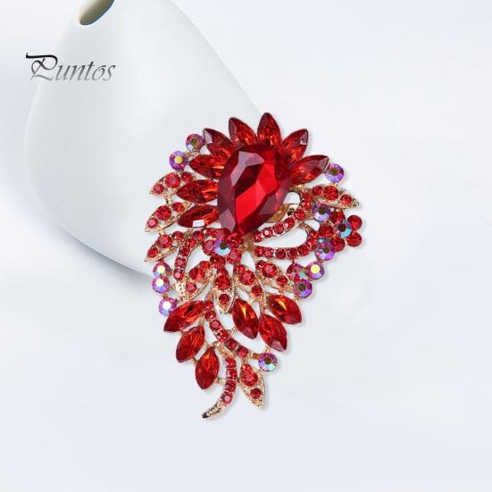 Elegant Colorful Rhinestone Glass Brooch Vibrant Color Irregular Shape Pin Shawl Scarf Suit Collar Badge Outfit Accessories