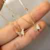 S925 Sterling Silver Butterfly Pendant Necklace for Women Light Luxury Minority Design Diamond All-Matching Clavicle Chain Neck Chain