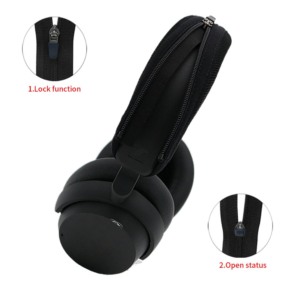 YAYINCC Headphone Head Beam Cover for Sennheiser ACCENTUM PLUS Earphone Zipper knitted fabric headband protective cover